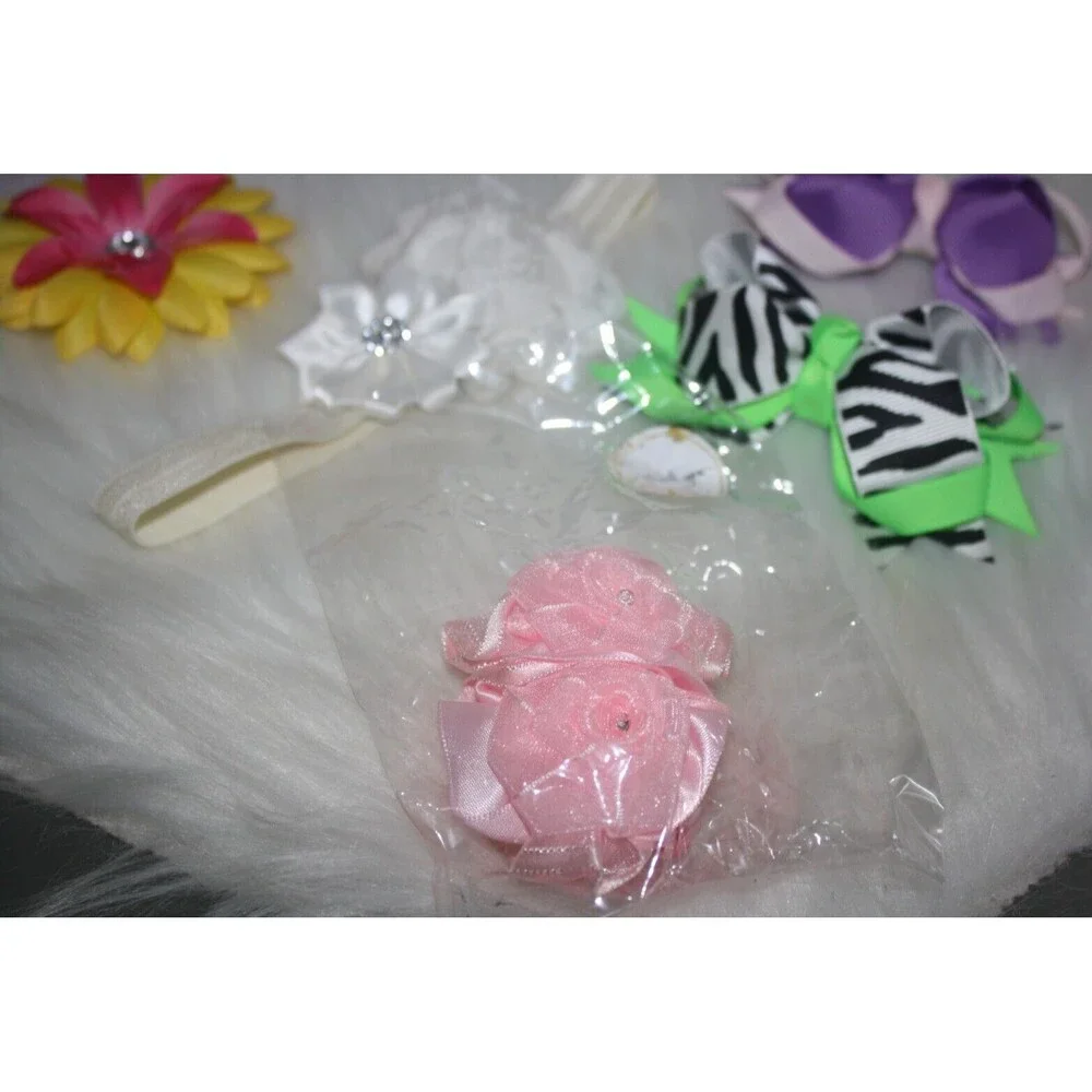 Lot of 8 Girls Hair Accessories Bows Headband Colorful School Some Homemade NIP